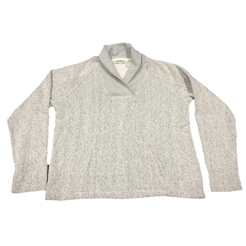 Orvis Women's Gray Wool Blend Turtleneck Long Sleeve Sweater Size Small Flaw